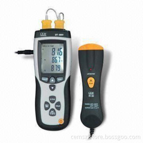 Professional Thermocouple Thermometer, Work with K-type Thermocouples and One IR Temperature Probe